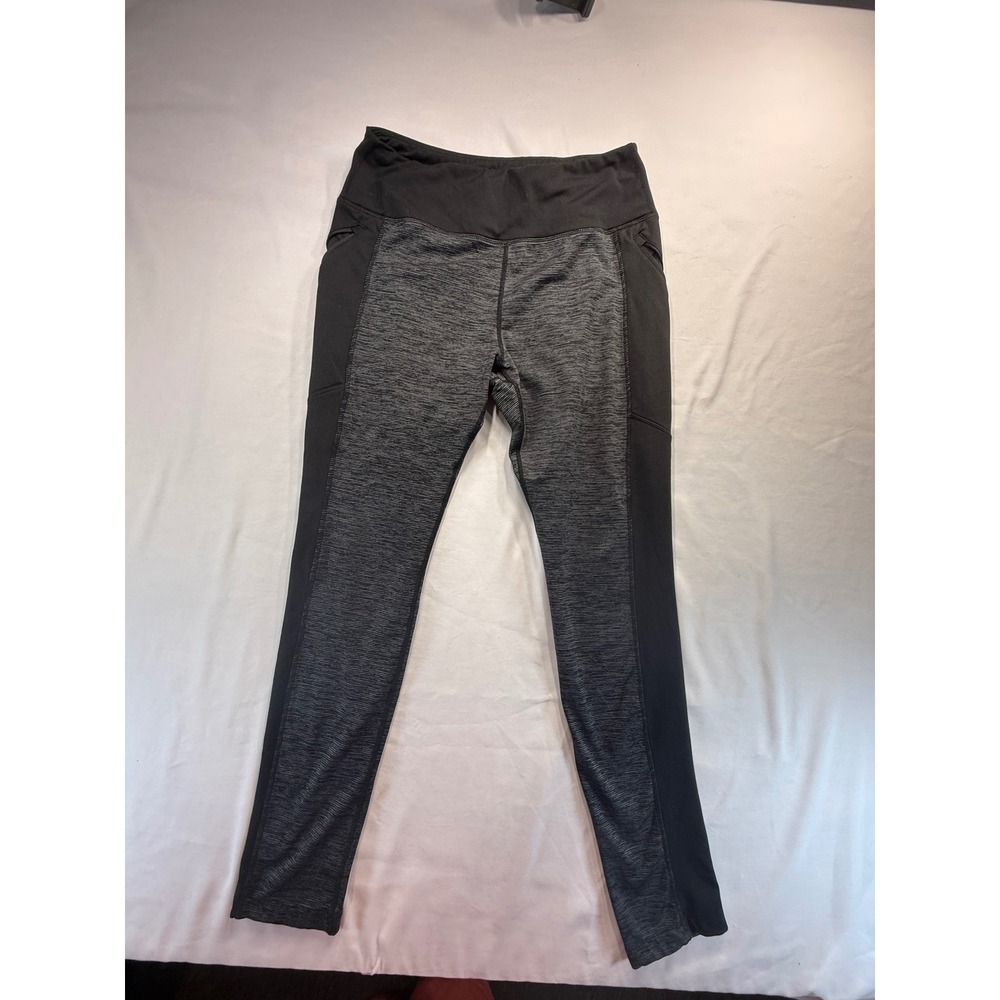 Athletic Works Womens Leggings Size M 8-10 Grey Black Space Dye Active Pocket